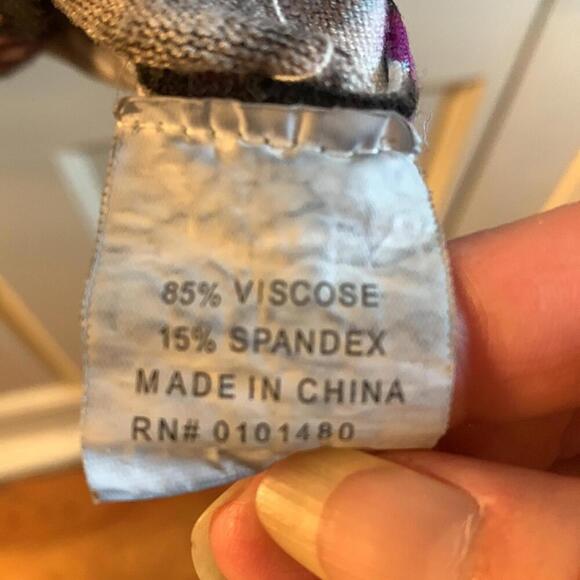 🍁Pierre New York purple black n white sweater shirt 1X - Picture 2 of 11